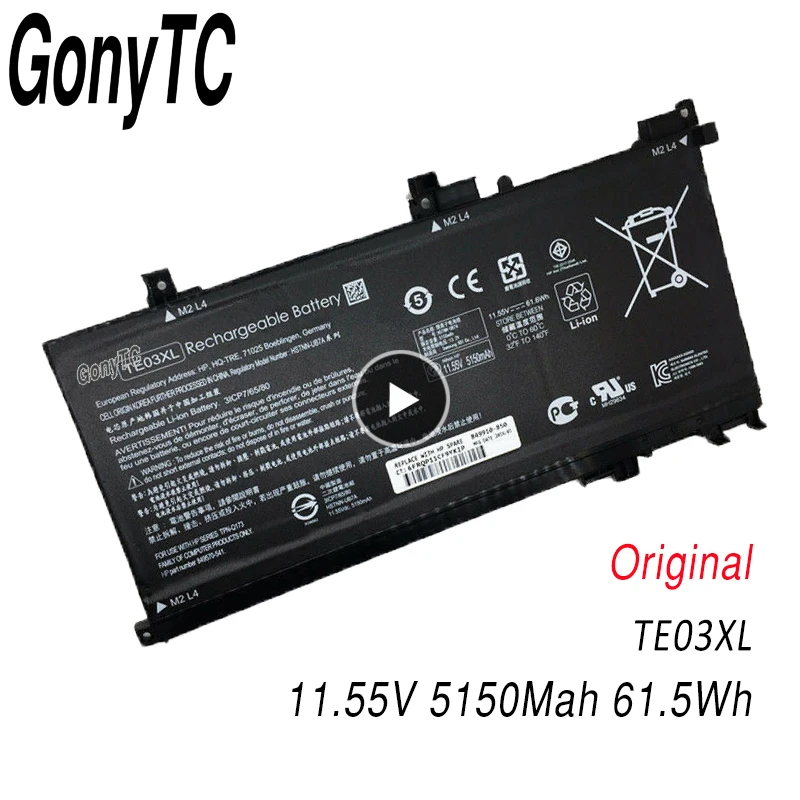  GONYTC TE03XL  origianl Laptop battery For HP TPN-Q173 HSTNN-UB7A 15-bc011TX 15-bc012TX 15-bc013TX 