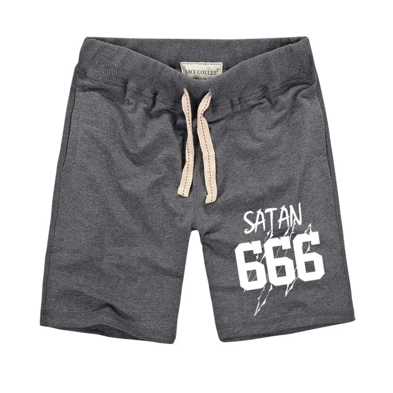 2018 Summer Novelty Men shorts SATAN 666 Printed Fashion Men's Pure Cotton Loose fit Camisetas