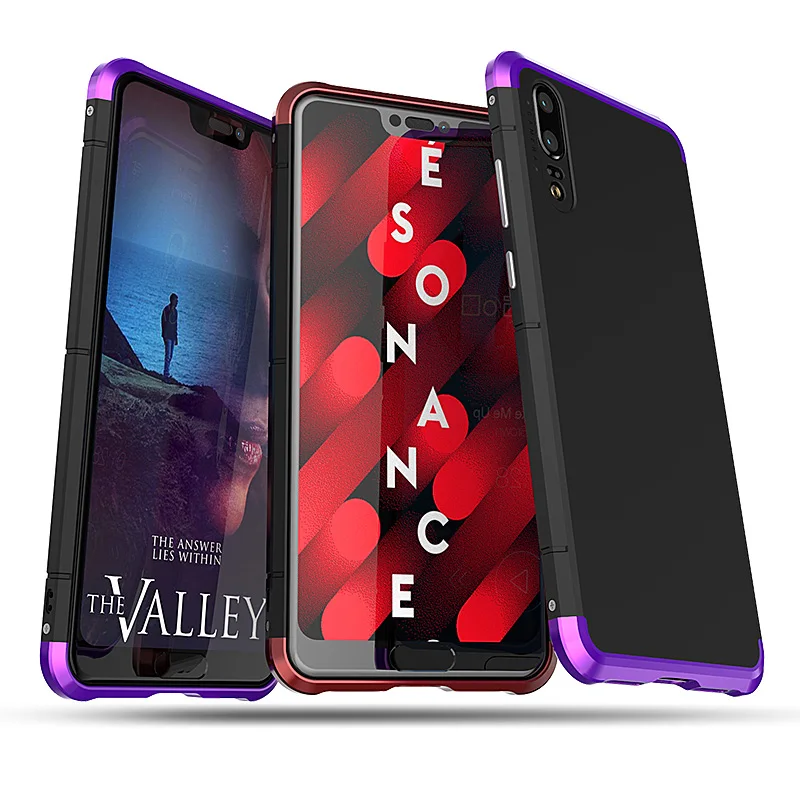 

Anti-fingerprint Cover for Huawei P20 Case Luxury Aviation Aluminum Metal Frame + Matte Plastic Case for HuaWei P20 Pro Funda
