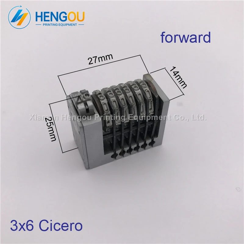 

2 Pieces 6 digits Numbering Machine Forward for Letterpress 27x14x25mm Hengoucn, Windmill, 3x6 Cicero