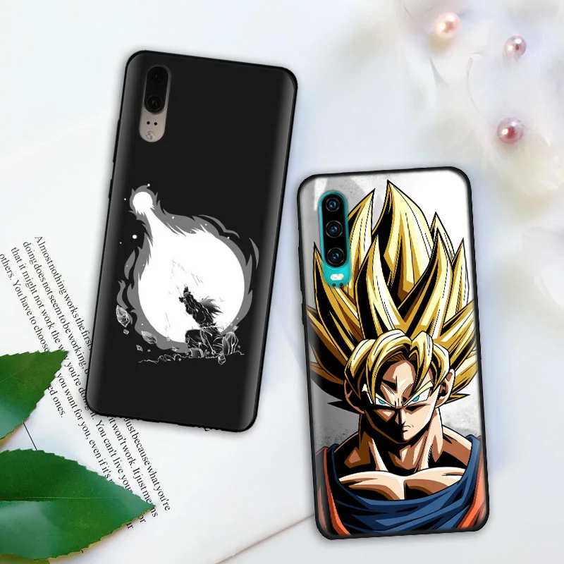 Черный силиконовый чехол для huawei P30 P20 P10 Коврики 20 10 Lite Pro Nova 4 4E 3E P Smart плюс Основа игрушечные фигурки из игры Dragon Ball DBZ(“Dragon Ball, косплей Селла