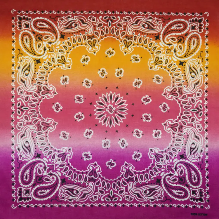 barbour scarf mens 100% Cotton Gradient series Colorful Paisley Punk Hip hop Headwear Kerchief Bandanas Neckerchief Square Scarf for Women/Men/Boys men wearing scarves