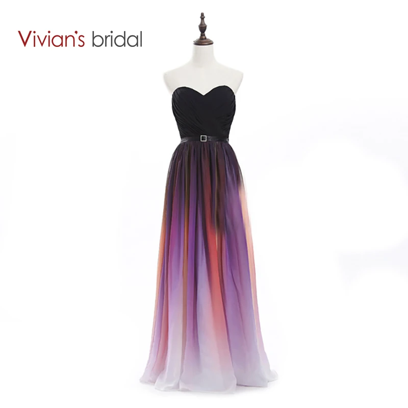 Vivian's Bridal Elegant Sweetheart A-Line Colorful Long Evening Dresses Off shoulder Backless Women Formal Chiffon Gown | Свадьбы и