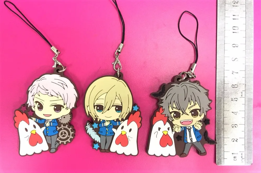 G490 Ensemble Stars Original Japanese anime figure rubber Silicone sweet smell mobile phone charms keychain strap