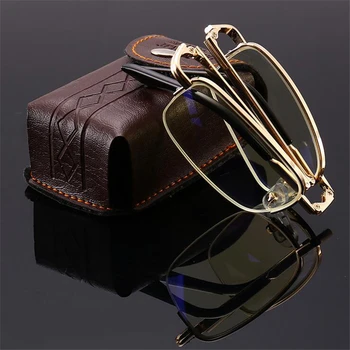 

+1.0 +1.5 +2.0 +2.5 +3.0 +3.5 +4.0 Anti Blue Light Far Sight Spectacles Women Metal Folding Vimtage Reader Glasses Magnifier