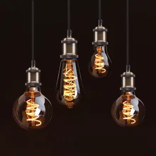 Светодиодный нити светильник в стиле ретро светодиодный лампы декоративные Эдисон лампы E27 110V 220V A60 ST64 G80 G95 G125 Винтаж накаливания светильник лампочка