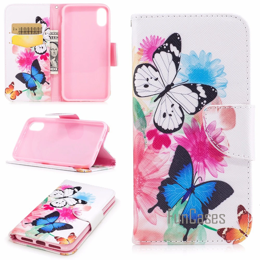 

Flip Case fundas sFor coque iPhone X Case Cover 5.8 inch Case sFor fundas iPhone X Case + Card Holders ipnone Protect appel
