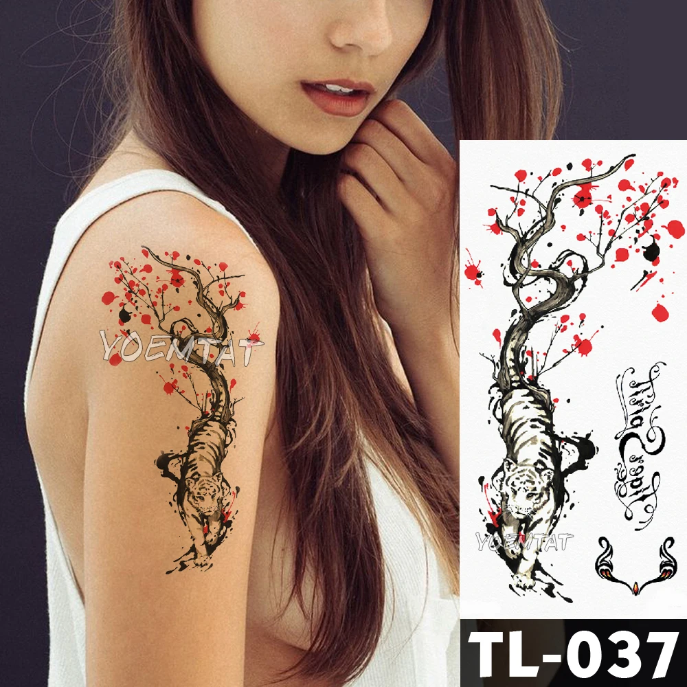 Переводная вода в японском стиле Гейша воин временная татуировка наклейка цвет Карп узор водостойкий боди-арт поддельная Вспышка татуировки