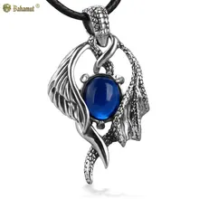 Bahamut 925 Sterling Silver Jewelry Angel and Devil Silver Pendant Necklace