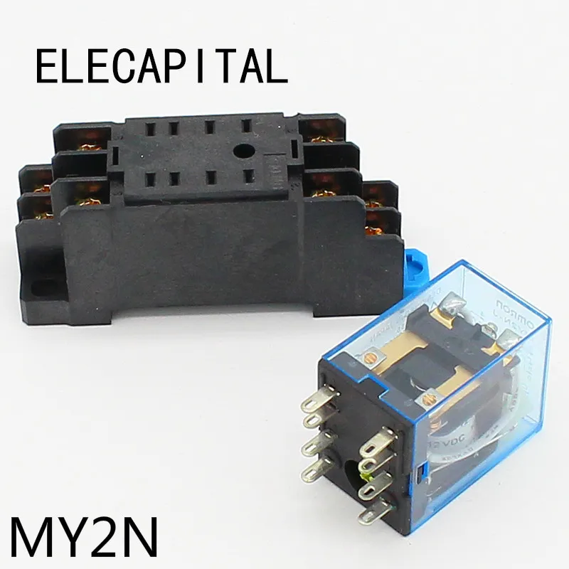 

MY2P HH52P MY2NJ relay 12VDC 24VDC 110VAC 220VAC coil high quality general purpose DPDT micro mini relay with socket base holder