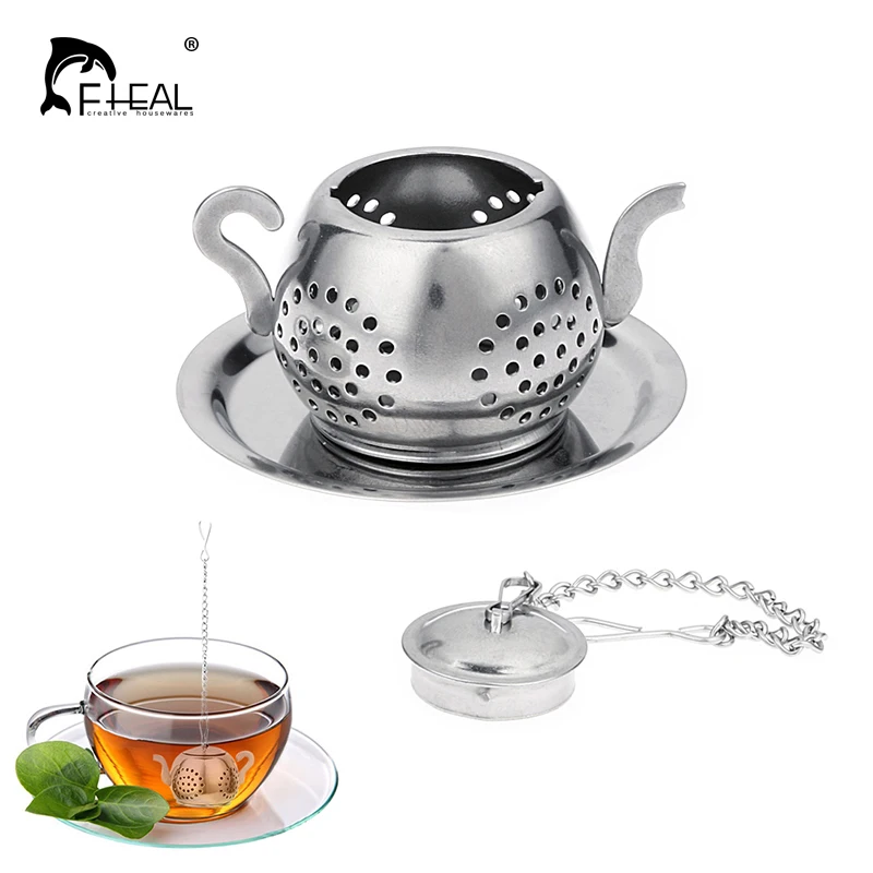 FHEAL 1pc Stainless Steel Teapot Shape Tea Infuser Tray Spice Strainer Herbal Filter Teaware Kitchen Tools | Дом и сад