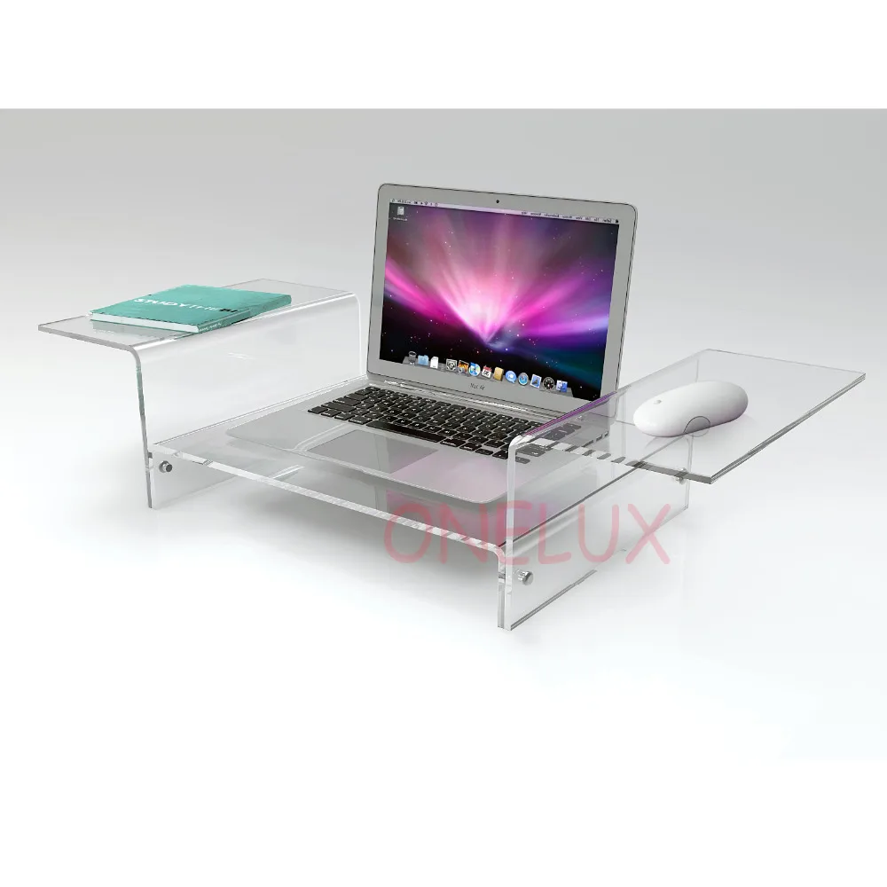 Kd verpackt desktop klar acryl laptop rack lucite notebook computer stehen mit verlängerung couchtisch