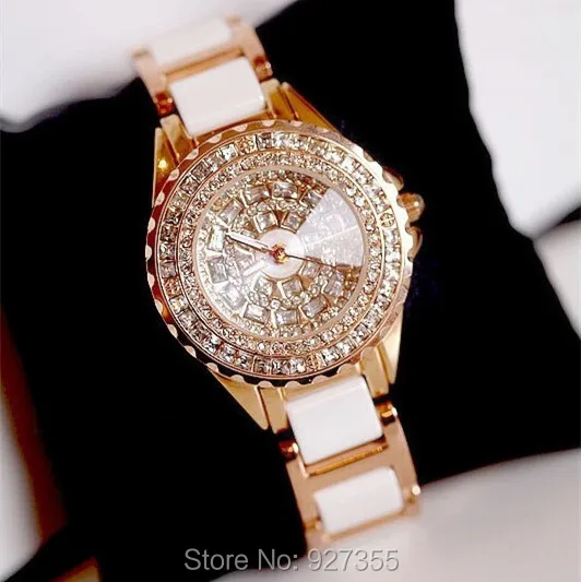

2014 Luxury Crystal Women's Bracelet! Female Diamond Dress Watch Ladies Fashion Sparkling Shining Rhinestone Wristwatches B50