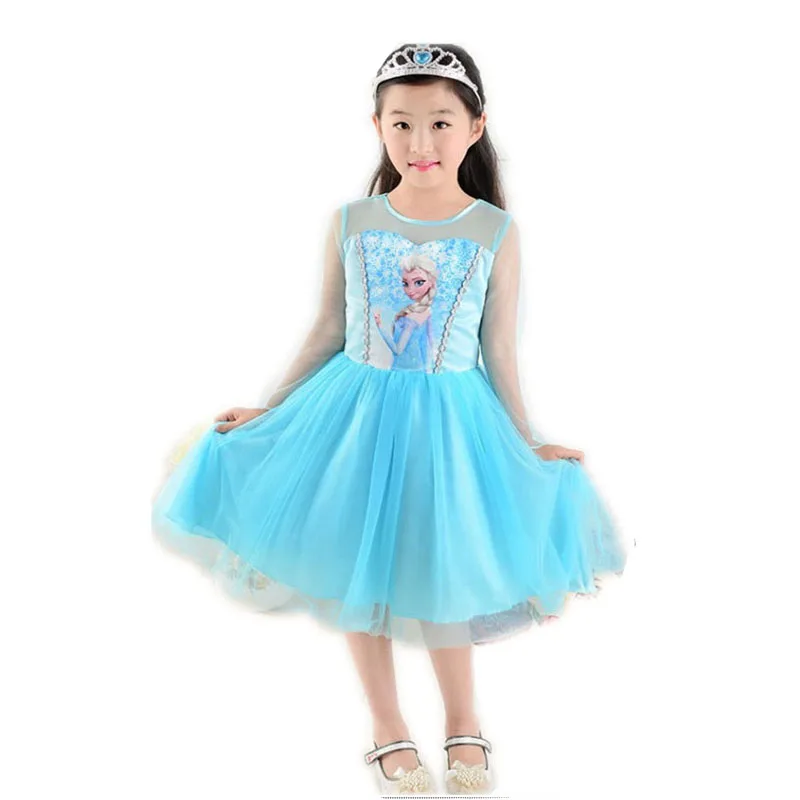 

New Girls Dresses Elsa Dress Costumes Kids Cosplay Party Dresses Princess Anna Cloth Elza Vestidos Infants For Children Clothing