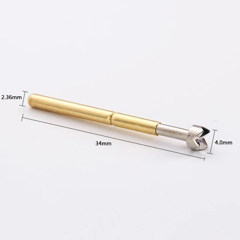 DIY P156-Q2 Series Probe Copper Nickel Plated Spring Probe Outer Diameter 2.36mm Test Thimble 100 / Pack Spring Test Probe