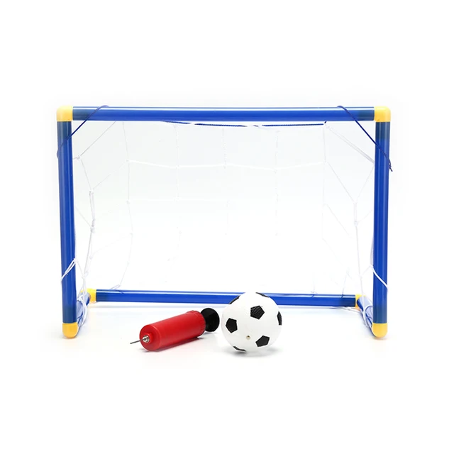 Folding Mini Football Soccer Ball Goal Post Net Set + Pump Kids Sport