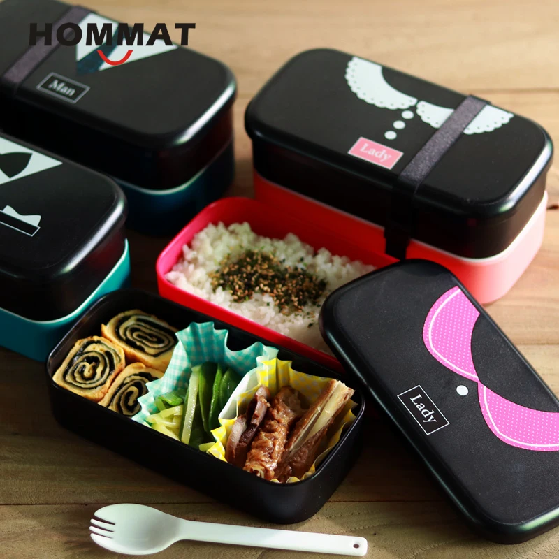 2 слой Бенто ланч бокс для детей Питание контейнера пищи посуда 1000ML|lunchbox for