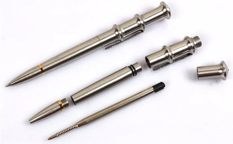 5 шт. личной безопасности Полный Нержавеющая сталь прочные ручки Открытый самообороны ручка Подарочная ручка обороны поставки EDC Pen travel kit