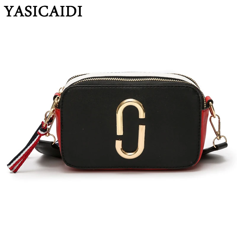 

YASICAIDI PU Luxury Handbags Women Bags Designer Camera Cell Phone Pocket Wide Shoulder Strap Lady Girls Crossbody Messenger Bag