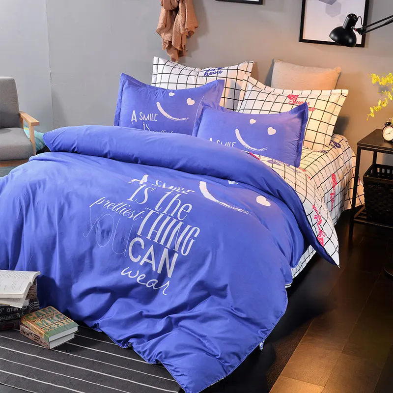 منقوشة طقم سرير 4 قطعة البوليستر غطاء لحاف من القطن غطاء سرير 2 قطعة سادات نوم النسيج أغطية سرير الملكة الاطفال طقم سرير