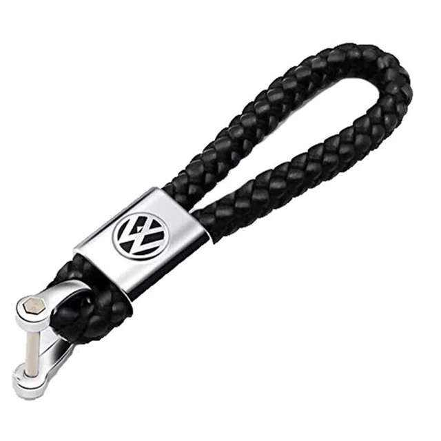 Genuine Leather Car Logo Keychain Volkswagen Key Chain Key Ring Metal