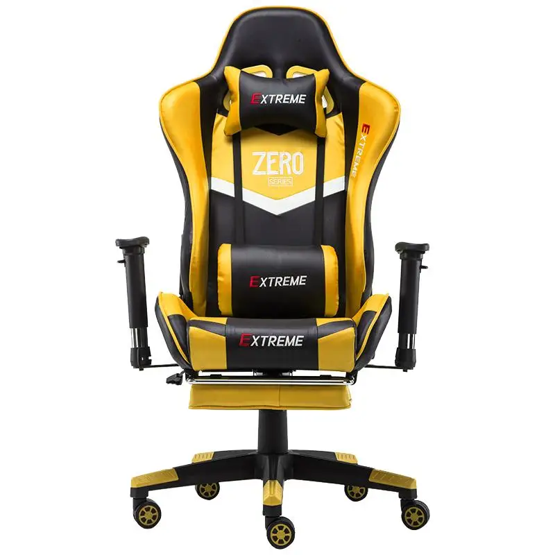 Высокое качество WCG игровое кресло может лежать компьютерное кресло офисное кресло гоночное Спортивное кресло - Цвет: Yellow with footrest