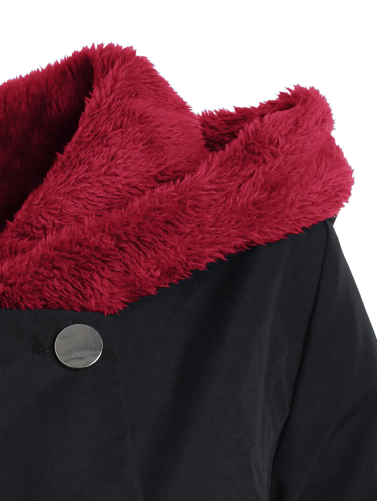Wipalo зима плюс размеры Асимметричная флис контрастный колор блок однобортный с капюшоном юбка для женщин пальто Длинная Верхняя одежда пальт