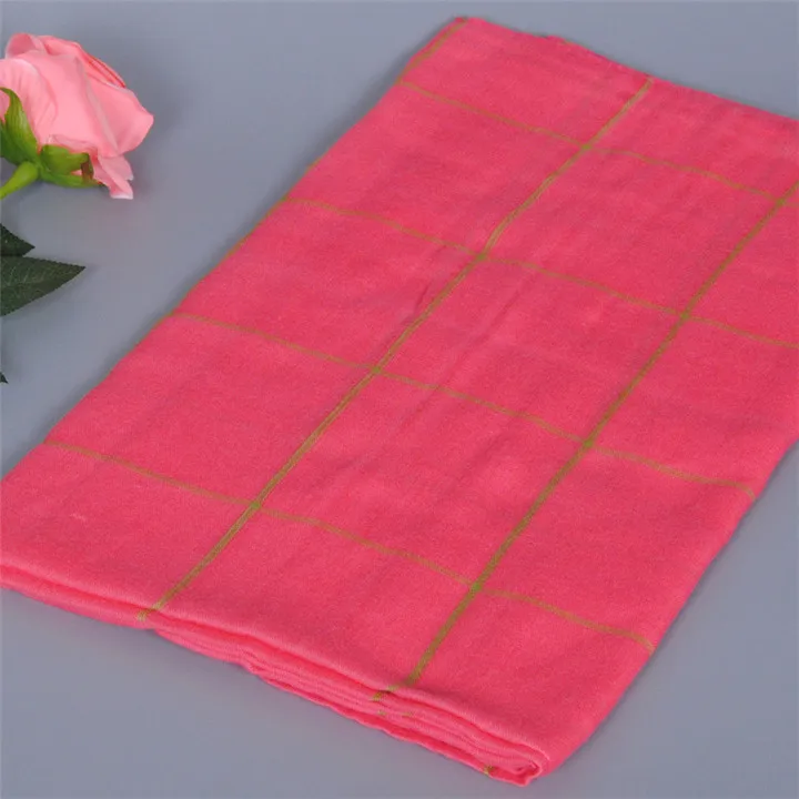 Classic Plaids Tartan Cotton Voile Muslim Hijab Scarf for Ladies Long Cross Stripes Double Color Islamic Hijabs Shawl Wrap Scarf - Цвет: 15 watermelon red