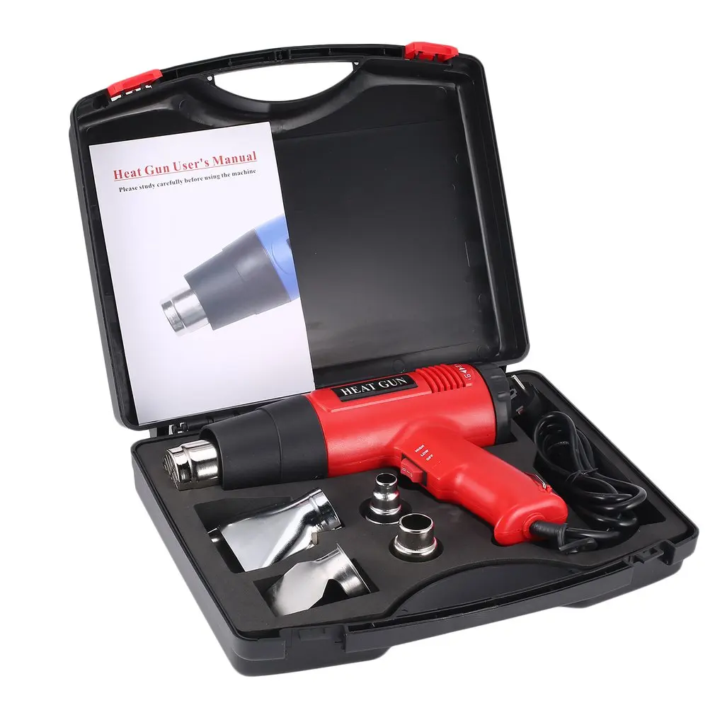 

Hot Air Heat Gun 866B 2000W Digital LCD Electric Temperature Fan Adjustable Shrink Paint Stripper Rework DIY Tool + Nozzle