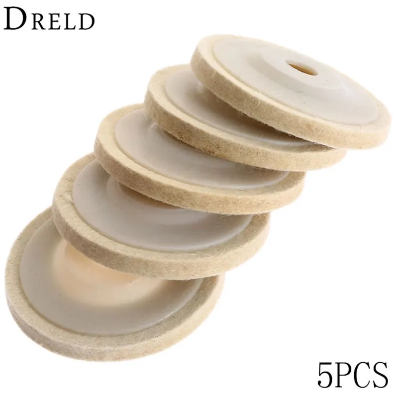5Pcs Dremel Accessories 100mm Wool Felt Polishing Pad Buffing Wheel Grinding Pad Polisher Disc