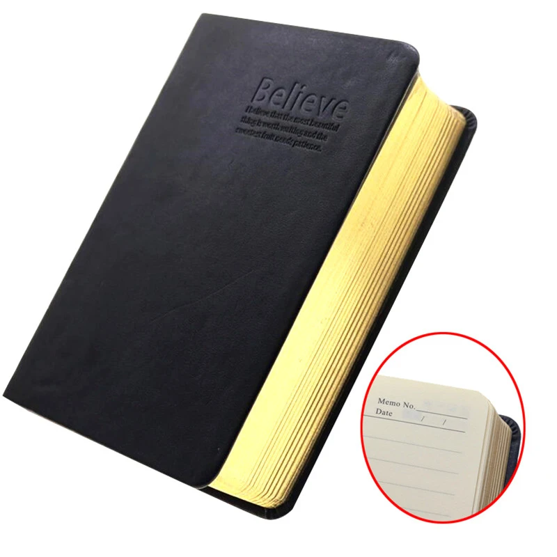 

A6 Believe Vintage Bible Notebook Diary 352 Sheets Of Paper 704 Pages 16.3 * 11.5 * 4cm Leather Cover With Writing Column Inside