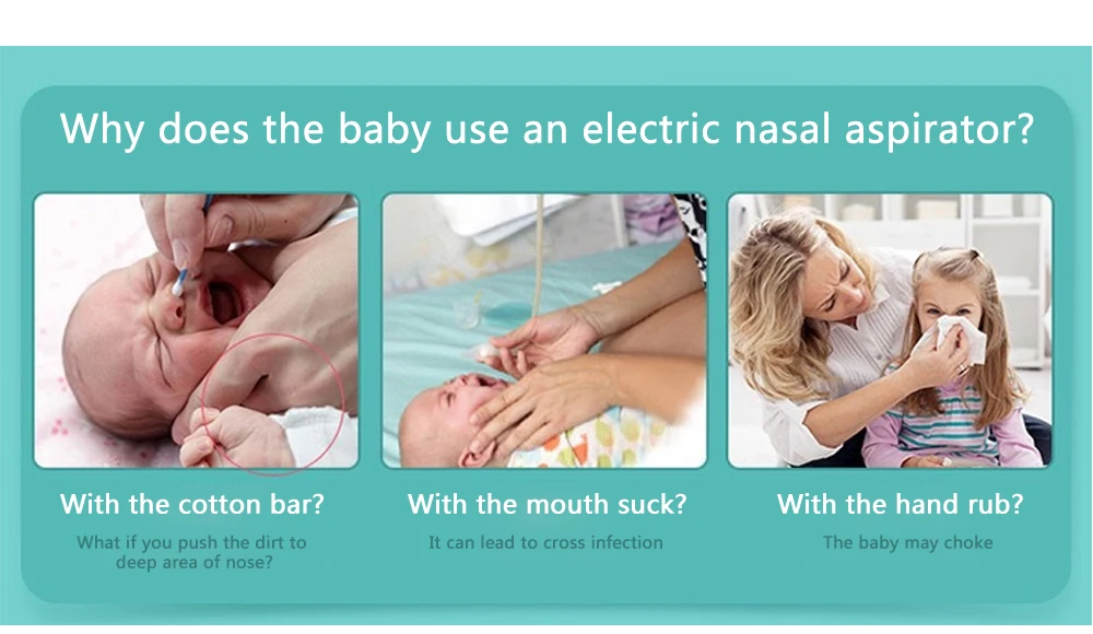 Baby Nasal Aspirator Electric Automatic Portable Nose Cleaner Suction  (3)