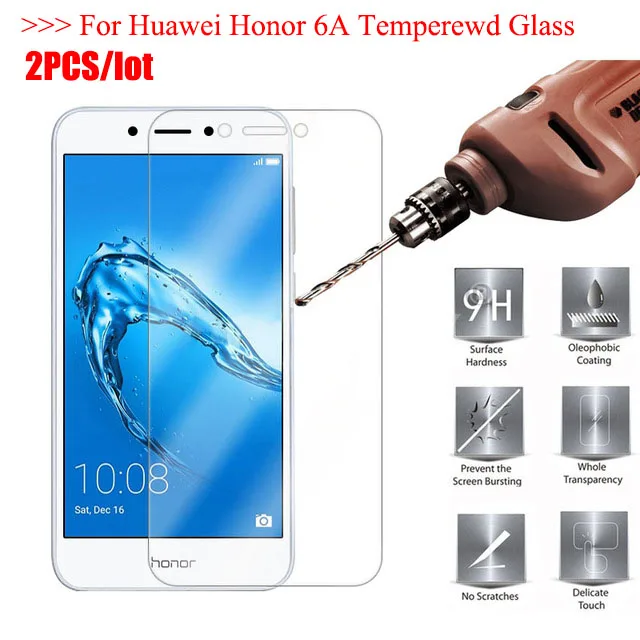 2 шт защита экрана Huawei Honor 6A стекло закаленное для 6 A DLI-TL20 DLI-AL10 пленка 5 0 | Мобильные