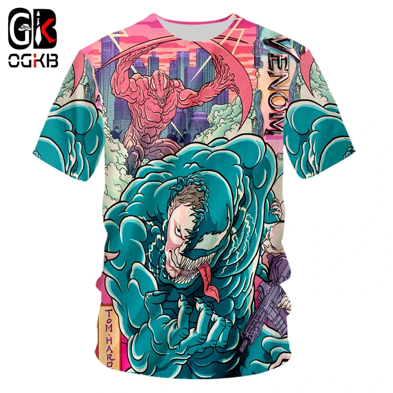 

OGKB Venom 3D Printed T-shirts Men/Women Casual Short Sleeve Fitness Funny Camouflage T Shirt Dropshipping