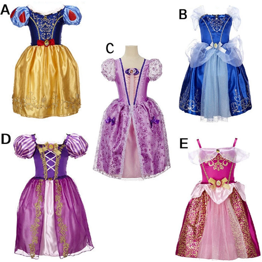 2017 New Summer Baby Girl Princess Dresses Snow White Cinderella