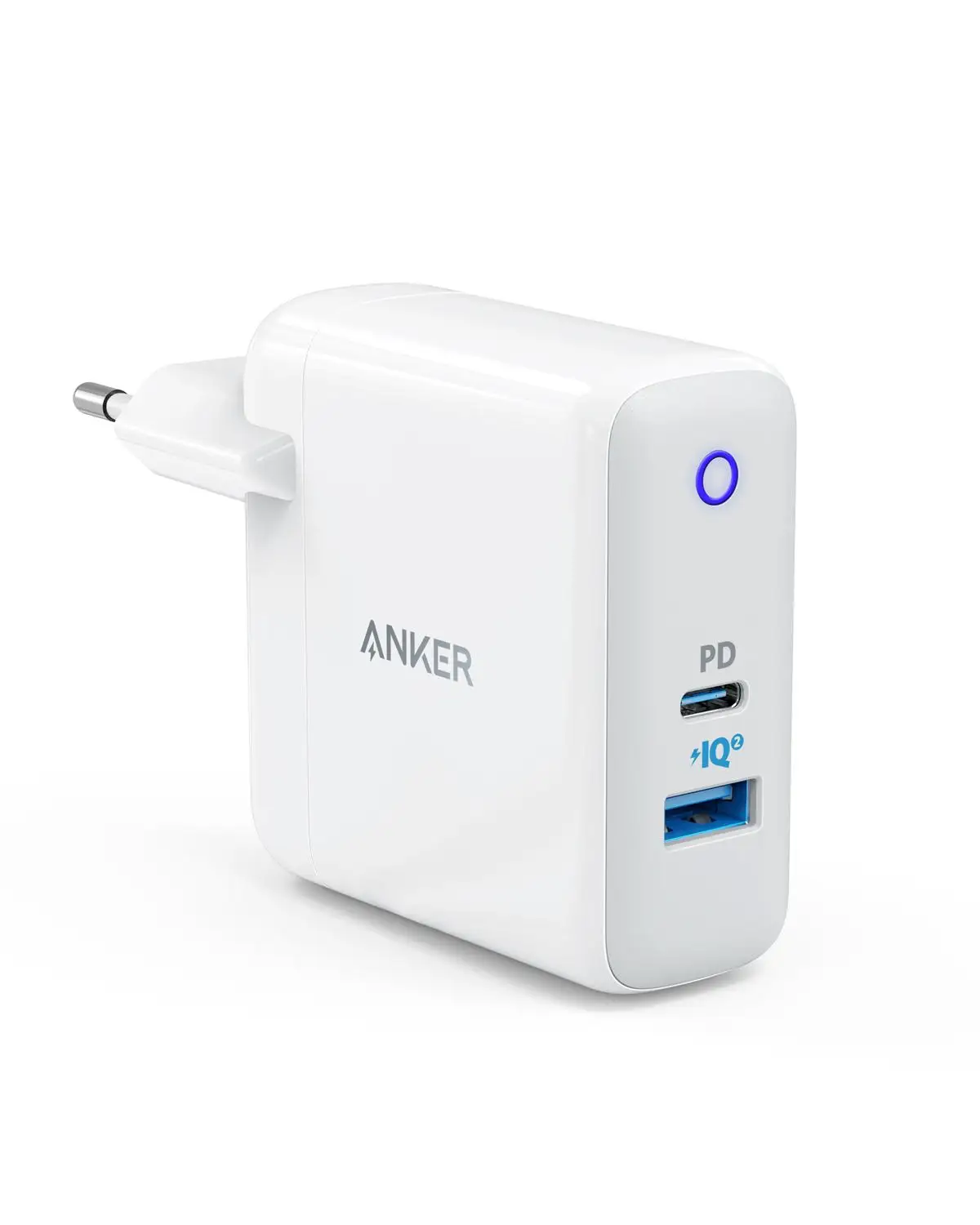 EU Anker двойной порт 49,5 Вт USB C настенное зарядное устройство, порт питания II с питанием для iPhone iPad MacBook, мощность IQ 2,0 для S9/S9+/S8 и т. Д - Тип штекера: EU