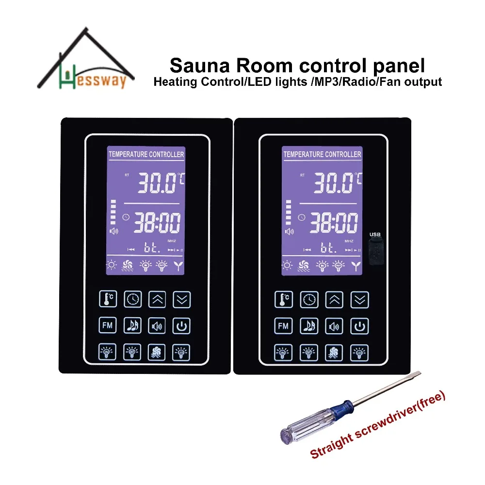 US $108.38 220V 110V 30A Multifunction Sauna Room Control Panel With Mp3 FM Inside And Outside Light
