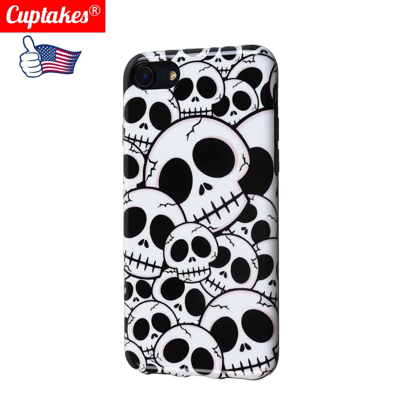 

Luxury Case for iPhone 6 6S 7 8 Plus X XR XS Max Fashion Abstract Art Lover Face Soft TPU Cool Cartoon Bone Love death Skull