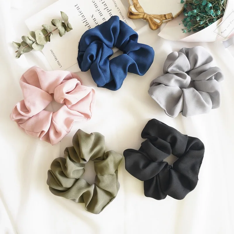 

1 PC Fashion Women Glitter FLoral Scrunchies Elastic Hair Rope Ponytail Holder Stretchy Hair Band For Women Hair Accessories