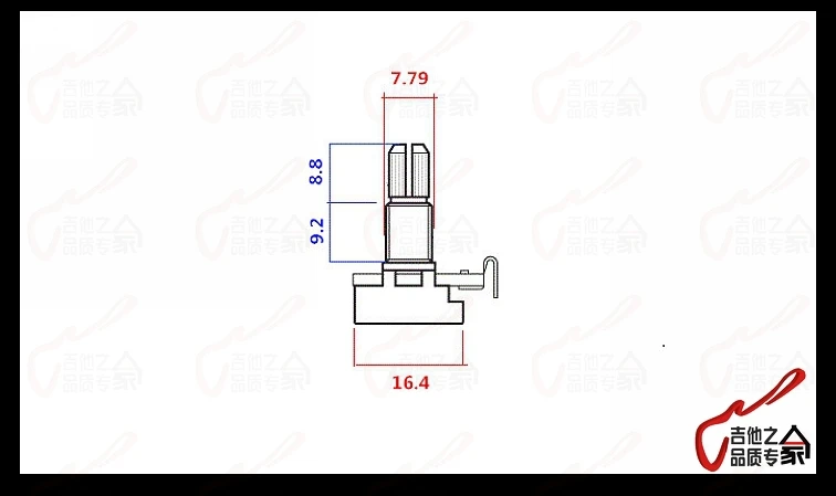 1 шт. GuitarFamily Alpha A250K/B250K мини-потенциометр(горшок) для электрогитары бас(#0187) Сделано в Корее