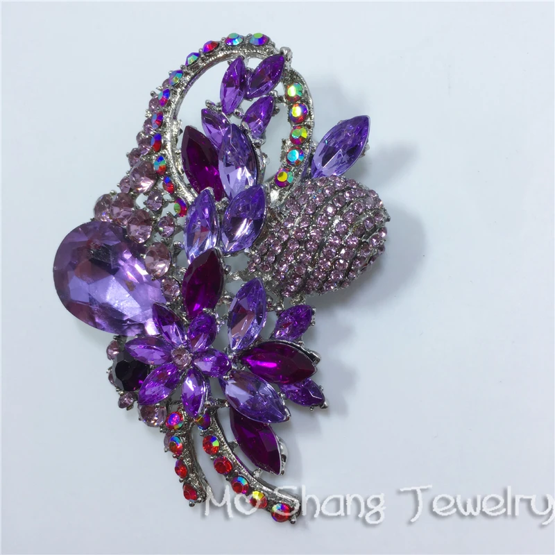 Fashion Flower Brooches For Women Dress Match Brooches Rhinestone