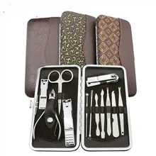 12 шт. набор инструментов для маникюра из нержавеющей стали, кусачки для ногтей с пользовательским логотипом, инструменты для ногтей