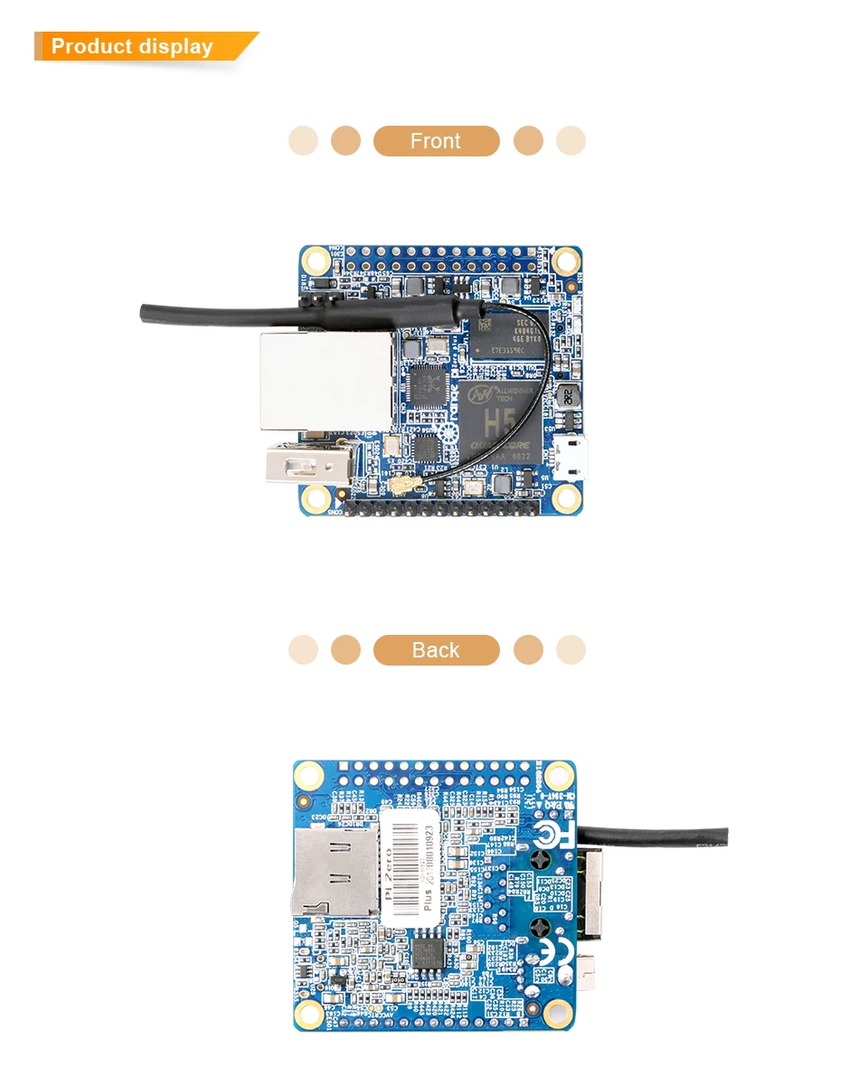 Orange Pi Zero Plus: H5 Chip четырехъядерный Cortex-A53 с открытым исходным кодом 512 Мб макетная плата за пределами Raspberry Pi