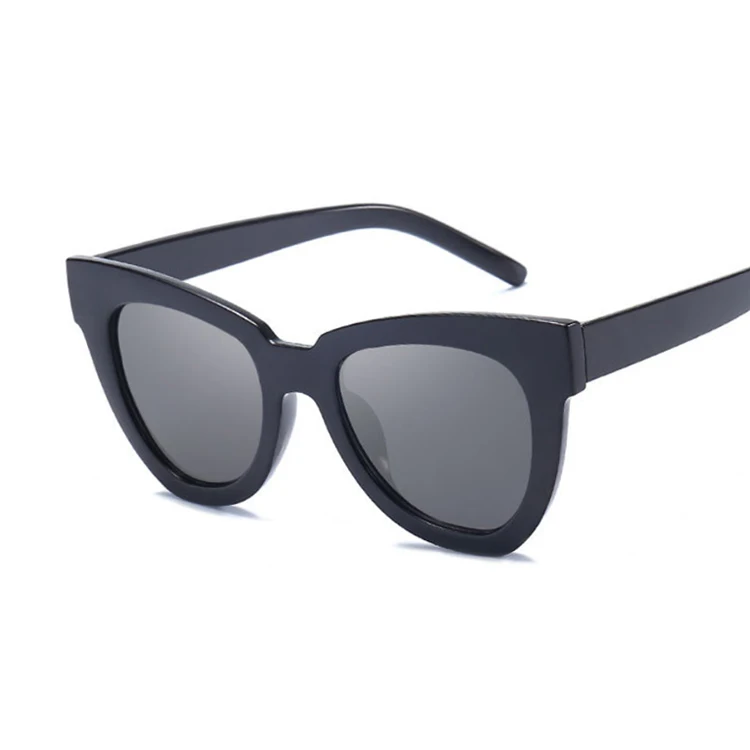 Сексуальные солнцезащитные очки кошачий глаз женские брендовые дизайнерские Зеркальные Солнцезащитные очки женские круглые линзы Оттенки для женских очков - Цвет линз: BlackGray