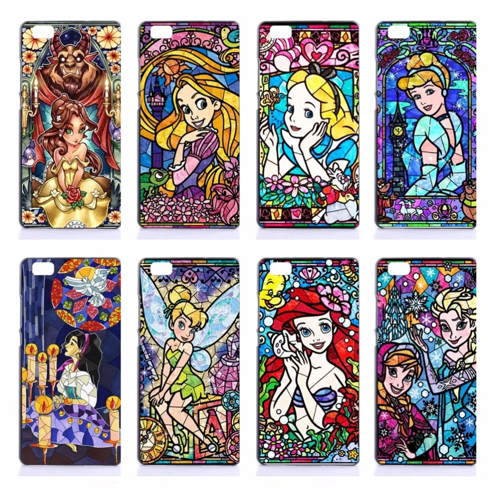 Pretty Princess Pattern Hard PC Phone Cases For Huawei Ascend P7 P8 P9 Lite P9 Plus PC Hard Shell Cell Phone Back Covers Fundas