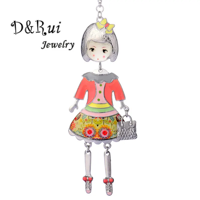 

Trendy Women Necklaces Pendants Enamel Zinc Alloy Chain Statement Girl Necklace Pendant Fashion Sweater Chain Jewelry New