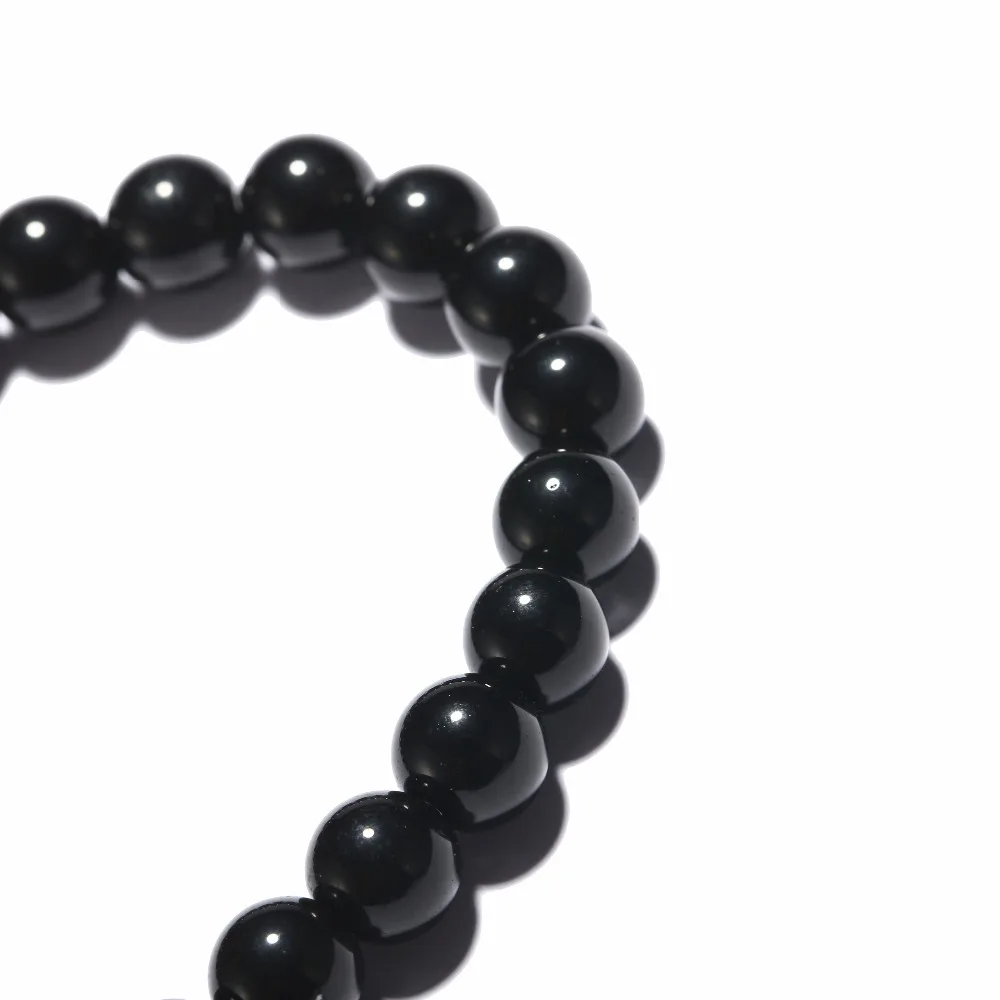 Fashion 3 Size Turkish Evil Eyes Bracelet Black Natural Stone Beads Obsidian Men Braslet For Male Yoga Hand Jewelry Accessories