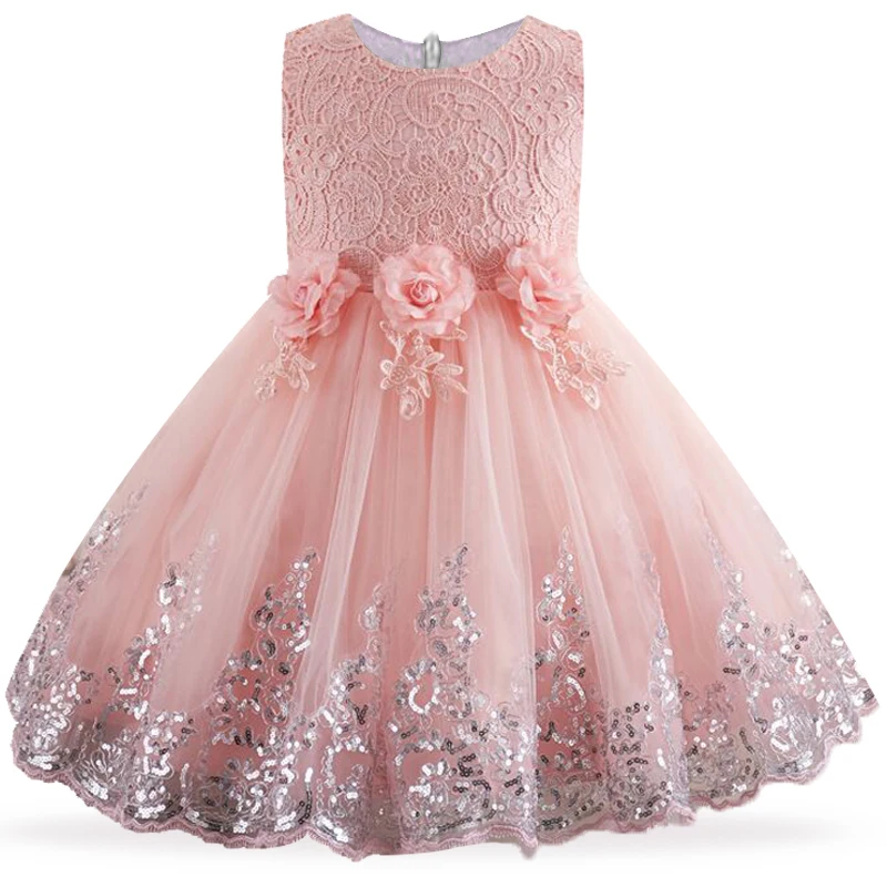 

JAYLAY Summer Dress For Children Flower Girls Dress Party Wedding Dress Elegent Princess Vestidos