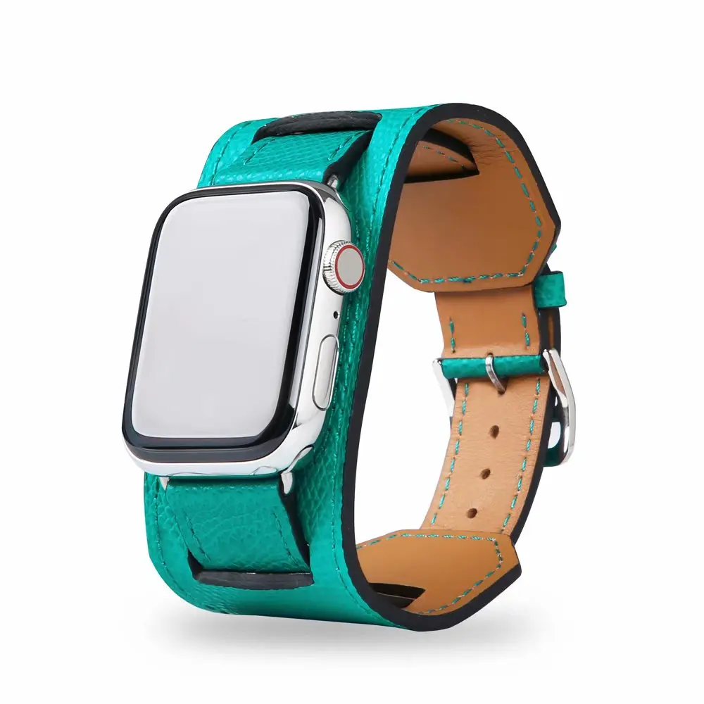

Luxury Genuine Leathert Strap for iWatch Series 4 3 2 1 Cuff Watchband for Apple Watch Band 42mm 38mm 40mm 44mm Bracelet Belt