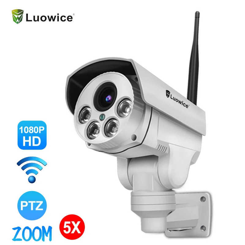 1080P Wifi IP камера беспроводная Wifi камера безопасности пуля с аудио ночного видения для помещений и улицы IP66 с PTZ 5X Zoom videcam